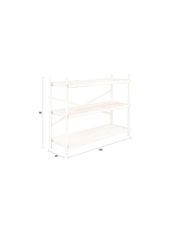 Dutchbone Iron Beige Low Shelf Display Unit